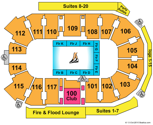 Abbotsford Centre Standard Seating Chart